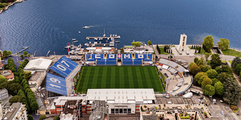 ariel view of como stadium